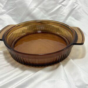 Anchor Hocking 8” round amber baking dish